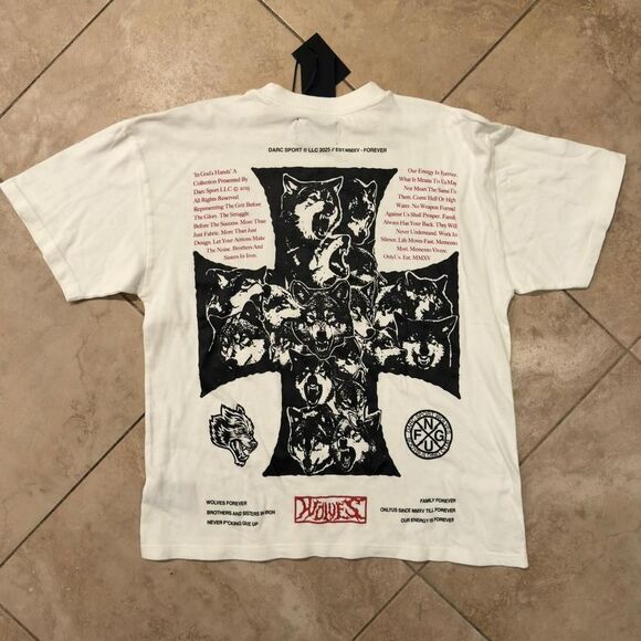 Other - Darc Sport Wolves Cross Graphic T-Shirt White Limited 26/1000 Size L
